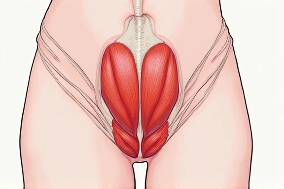 A diagram illustrating the pelvic floor muscles and their connection to sexual health