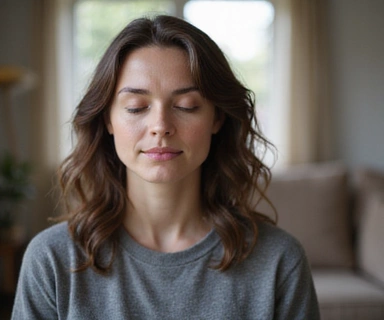 Person practicing meditation to reduce stress